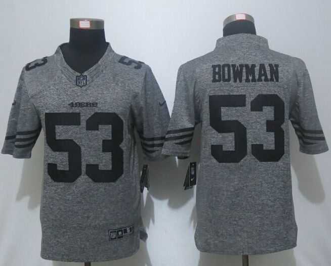Nike Limited San Francisco 49ers #53 Bowman Men's Stitched Gridiron Gray Jerseys,We sell and wholesale Nike Limited San Francisco 49ers #53 Bowman Men's Stitched Gridiron Gray Jerseys on line form chian!